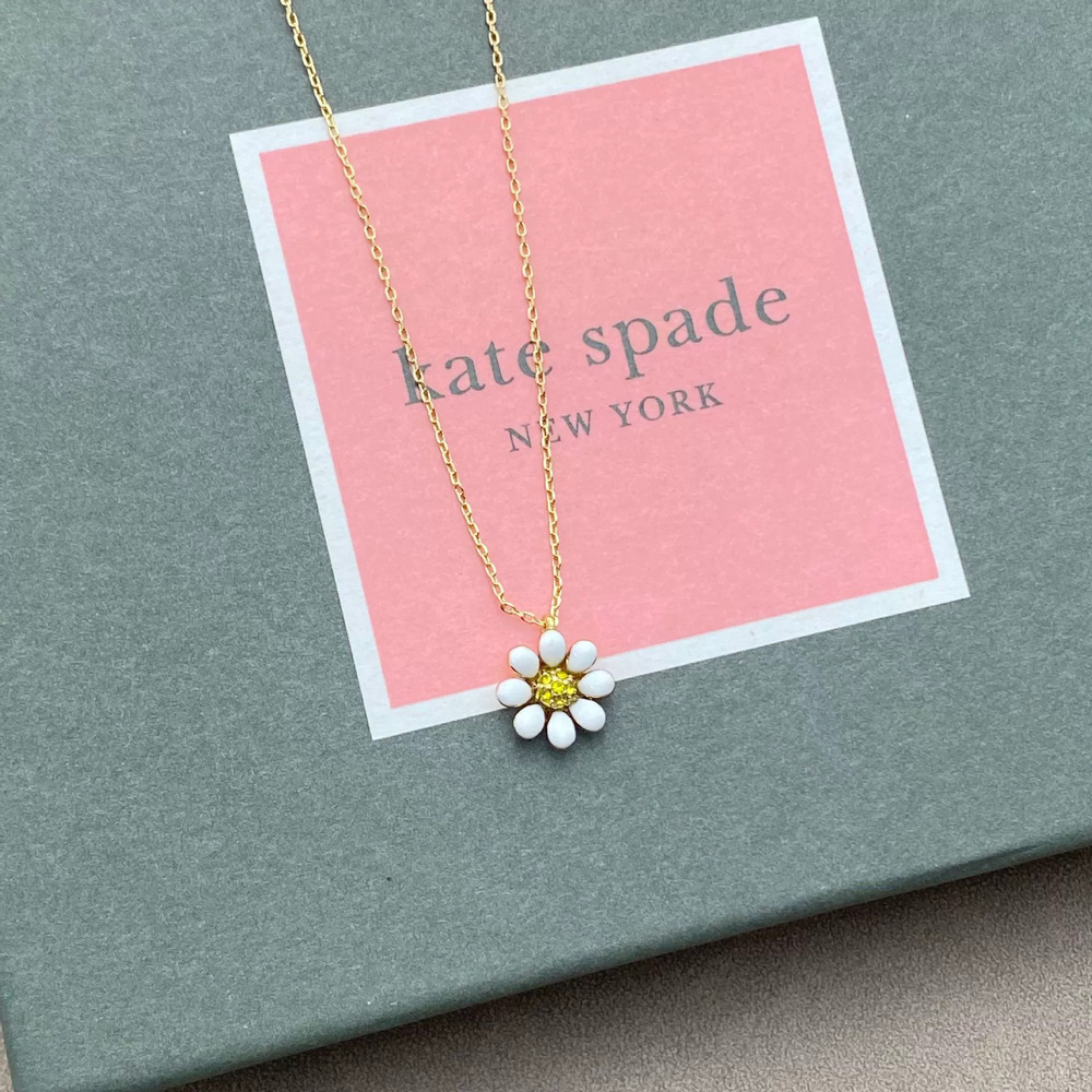 kate spade Country Daisy Bee Crystal Enamel Necklace